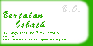 bertalan osbath business card